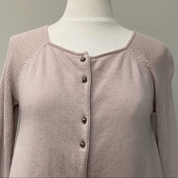 Anthropologie Shae Cashmere Wool Asymmetrical Button Down Cardigan Sweater, Sm - Picture 2 of 13